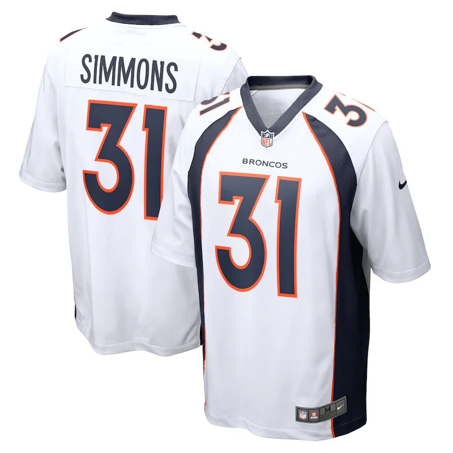 Men Denver Broncos #31 Justin Simmons Nike White Game NFL Jersey->denver broncos->NFL Jersey